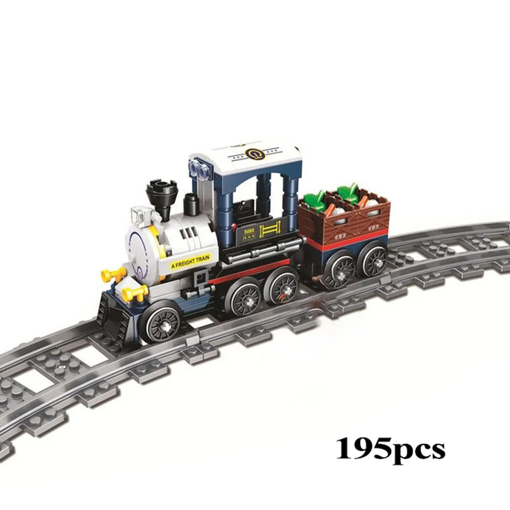 DIY город МОС серия поезд с треками строительные блоки железнодорожная