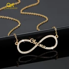 Ожерелье с именем бесконечности на заказ, персонализированное ожерелье со сверкающим покрытием из нержавеющей стали, ожерелья с именем, рождественский подарок для женщин