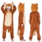 Для маленьких мальчиков лев Kigurumi Пижама Детский комплект для сна Kigurumis, костюм комплект одежды для девочек, пижама с единорогом, пижамы для девочек, детские комбинезоны