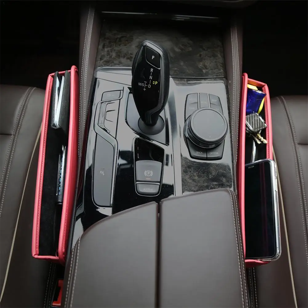 

2pcs Universal Car Seat Gap Organizer PU Leather Pocket For Wallet Phone Slit Pocket Auto Car Storage Organizer Car Accessories