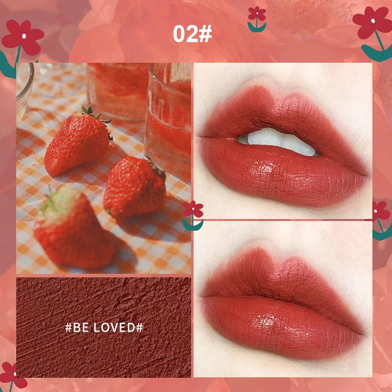 

Lucky Flower Matte Lipstick Pen Milk Tea Natural Color Lipstick Pencil Makeup Non-stick Cup Cosmetic Waterproof Maquillaje TSLM2