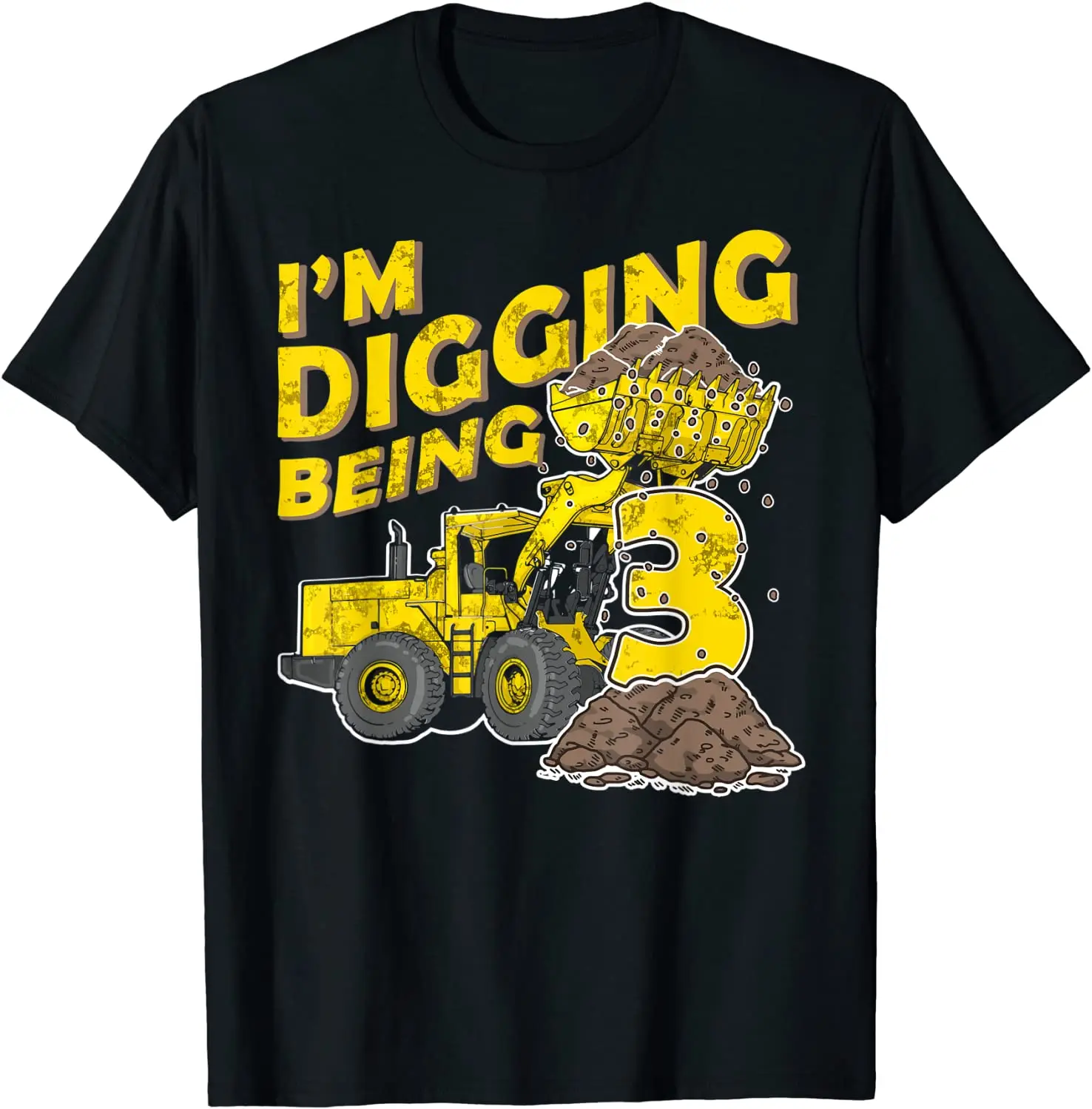 Детский 3-летний трактор на день рождения погрузчик я копаю 3 футболки | Мужская