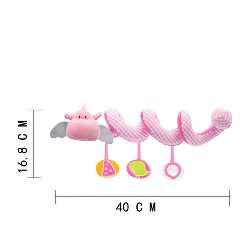

Infant Pink Plush Rattle Stroller Animal Appease Toys Gift For Newborn 0-12 Months Baby Hand Toys Crib Spiral Hanging Mobile