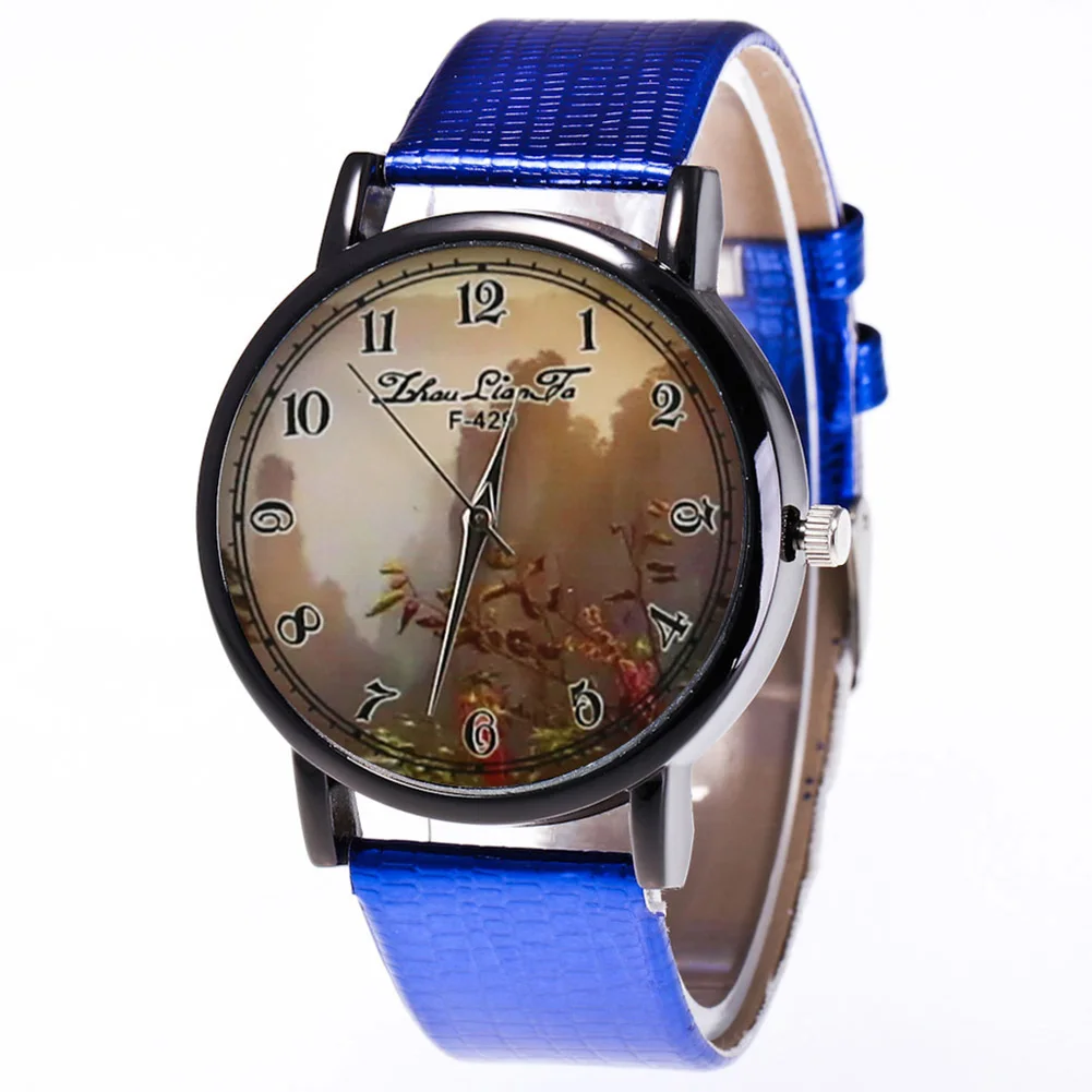 

2021Retro Style Women Watches Quartz Watch Faux Leather Round Dial Casual Watches Gifts Relojes Para Mujer