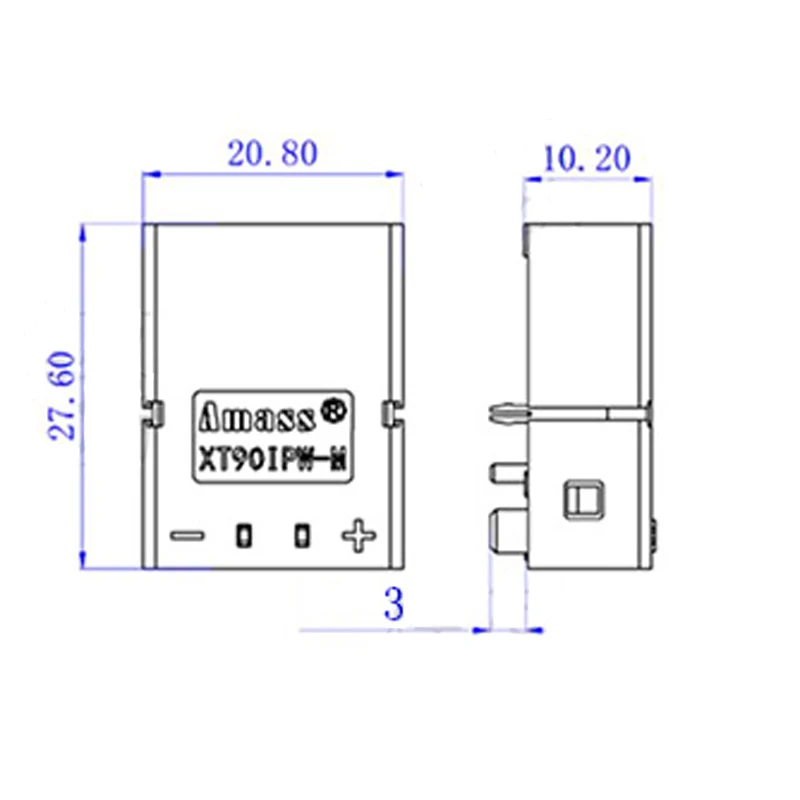 

2pcs Amass XT90IPW-M Male Plug Gold-plated Adapter DC 500V High Current Connector for RC Model Airplane Connecting Accessories