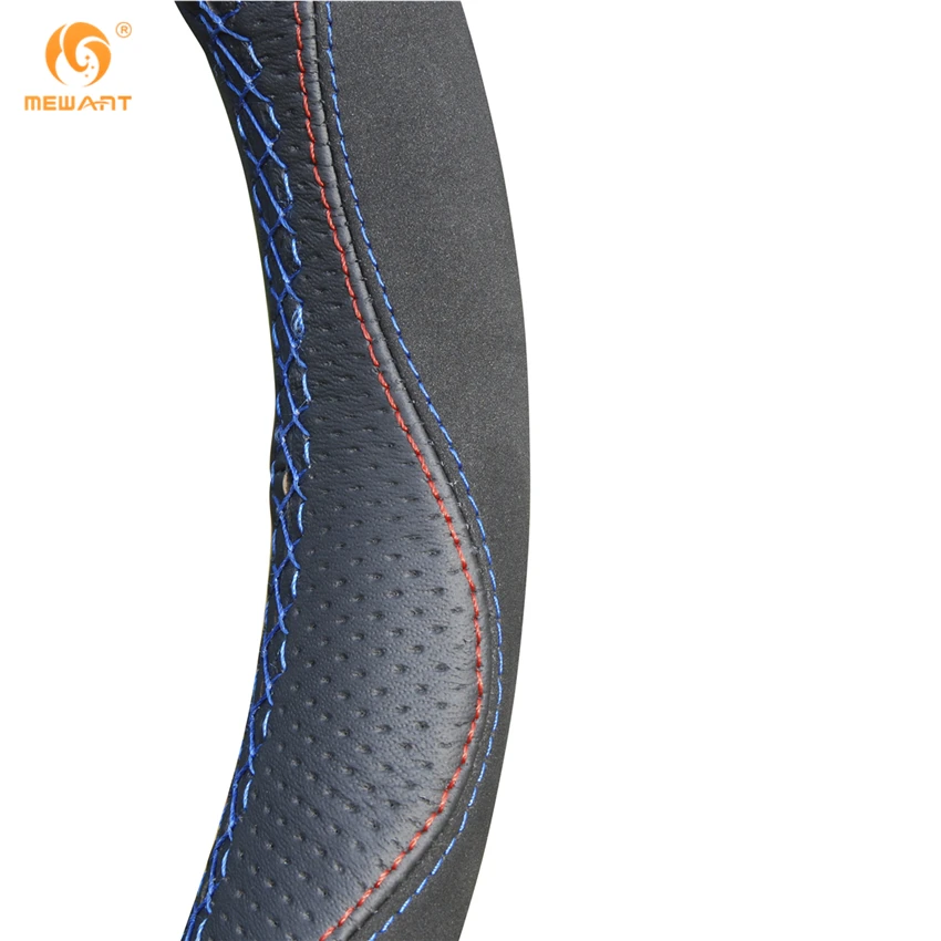 Чехол на руль автомобиля MEWANT черный кожаный замшевый чехол для Honda Civic 8 2006 2007 2008 2009