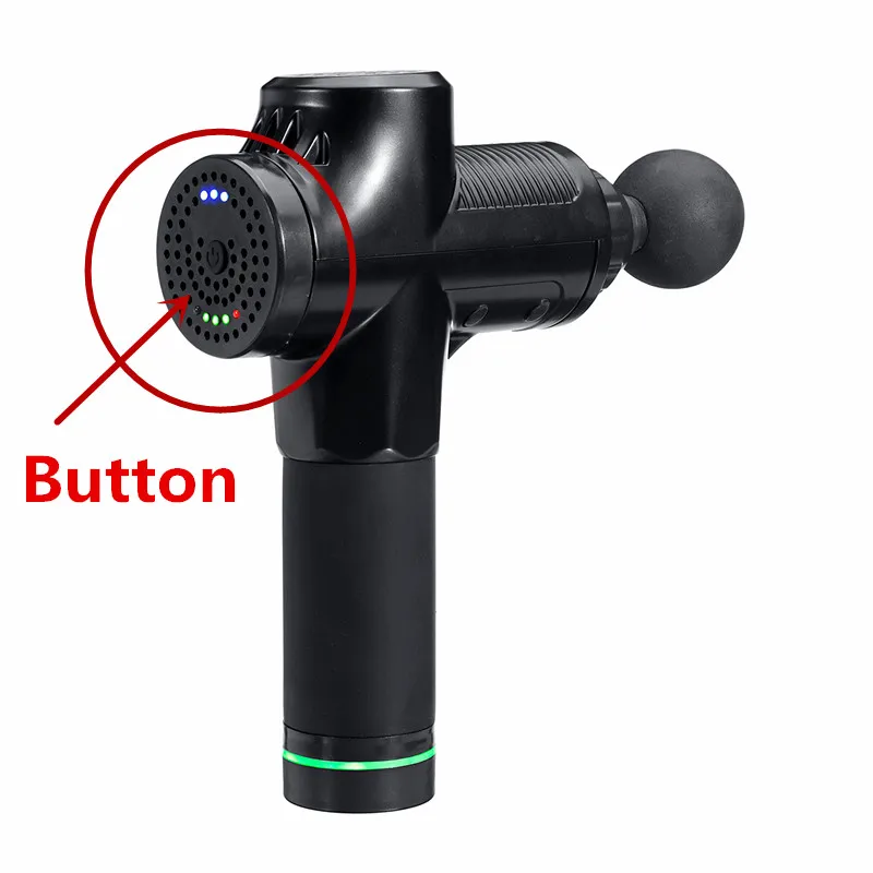 button control Терапия тканевые массажные пушки 20 передач 24 В мышечный массажер светодиодный домашний Спорт глубокое облегчение боли в ткани Расслабление тела тонкая форма+ сумка - Цвет: button control