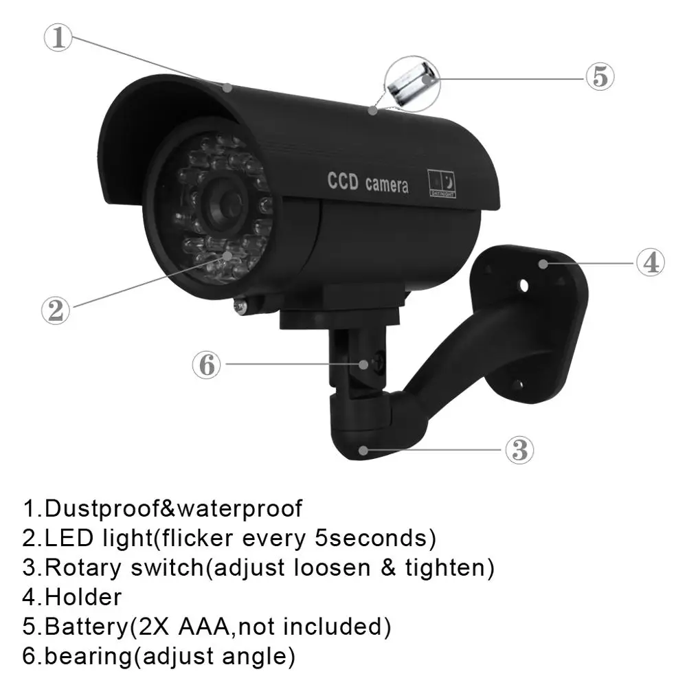 1 шт. поддельные камеры беспроводной ИК манекен наблюдения камера Поддержка