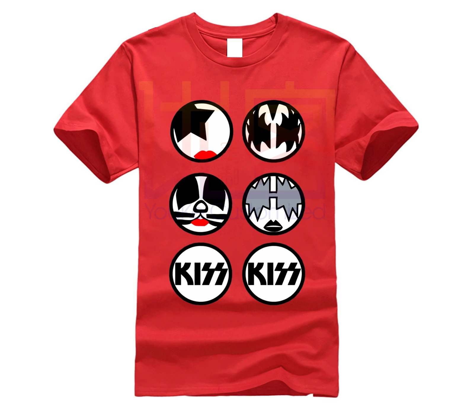 Белые футболки из натурального хлопка с длинным рукавом и принтом Kiss Rock Band в