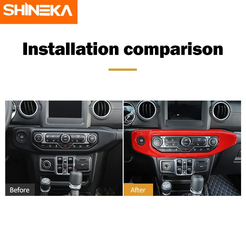 SHINEKA внутренние молдинги для Jeep Wrangler JL 2018 + панель управления кондиционера