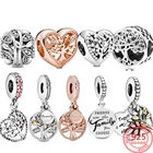 Новые поступления 925 пробы серебряная подвеска Романтический сверкающие Семья Древо жизни подходит для бренда змея браслет 