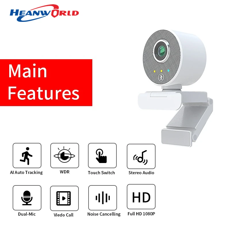 

New Hot HD 1080p Live Broadcast Camera AI Smart AUTO Tracking Livestream Webcam Laptop Office Meeting PC USB Web Camera