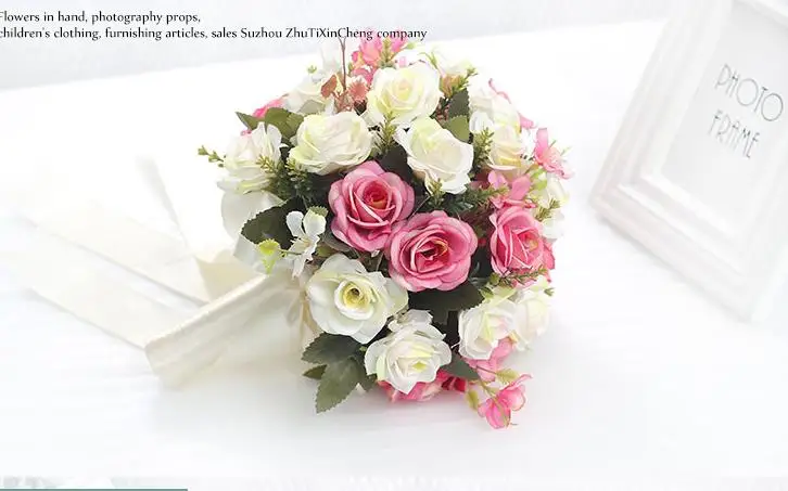 Свадебный букет ручной работы Искусственный цветок розы buque casamento Свадебный букет для свадебного украшения ramos de novia w1