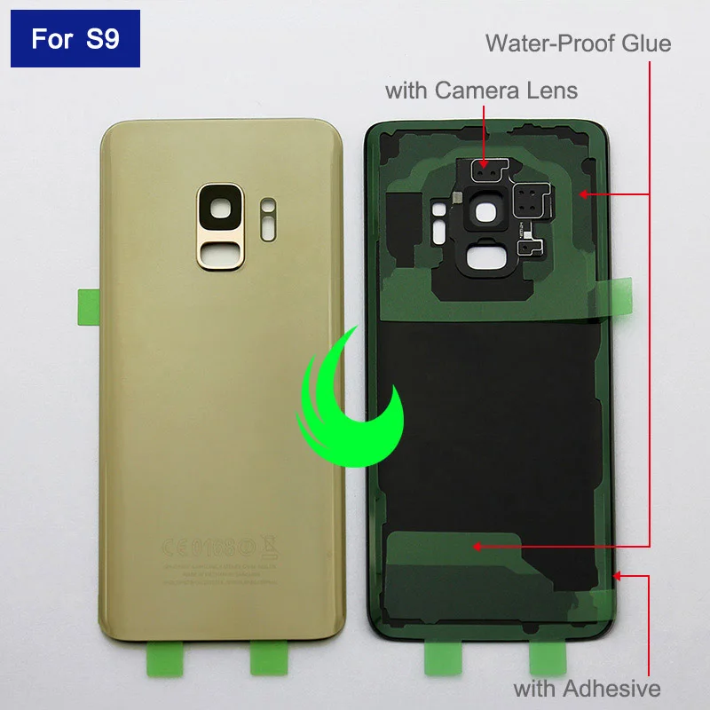 Задняя крышка батарейного отсека для Samsung Galaxy S9 G960 Plus G965 задний стеклянный корпус