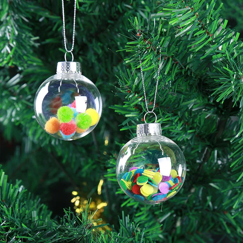 

12pcs/pack Diameter=9cm Transparent Glass Pendant Christmas Day Glass Globe Wedding Decoration Glass Hanger