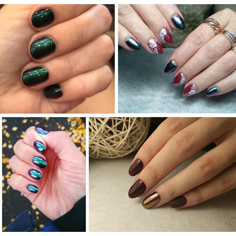 1 коробка зеркало Хамелеон Порошковые блестки разноцветный хром пигмент УФ гель