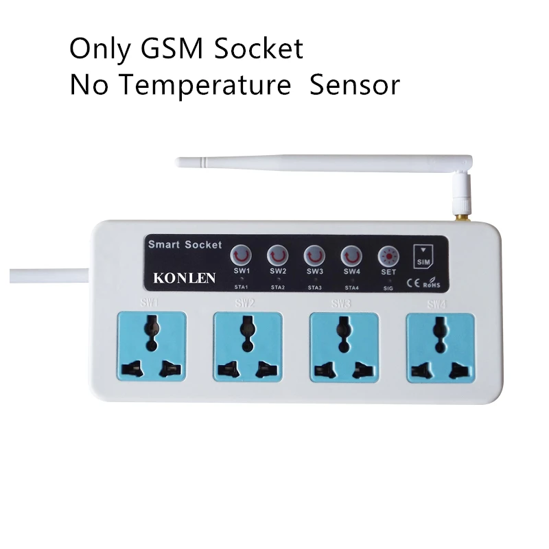Without sensor Дистанционный GSM розетка переключатель реле 4 способа питания контроллер с разъемами через SMS вызов синхронизации умный дом управление - Цвет: Without sensor