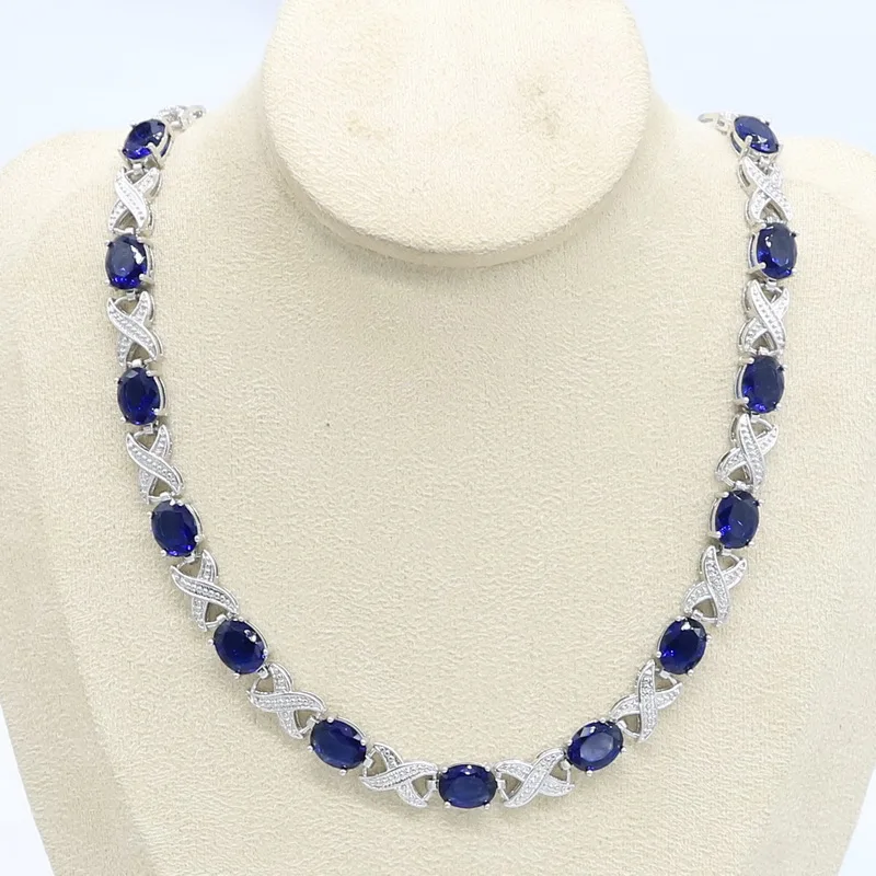 Женское Ожерелье серебряного цвета с синим зеленым фиолетовым цирконием