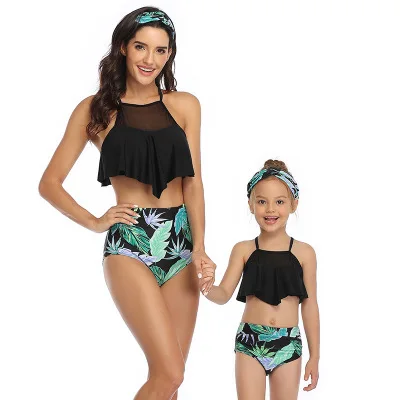 

2020 fashion printed high waist split Bikini Swimsuit