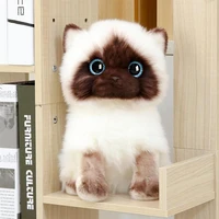 2026cm simulation siamese cat plush toy blue sequins eyes dolls brown and white face ragdoll cats home decor cute gift for baby