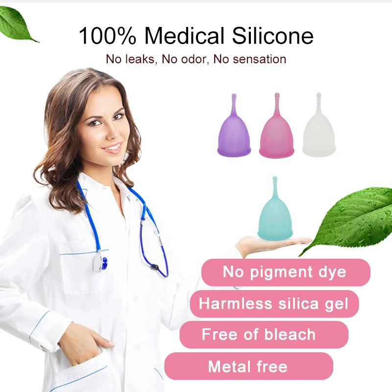 Оптовая продажа Женская менструальная чаша со стразами 100% медицинская