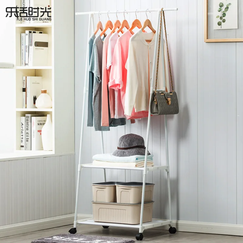 Multi-function Triangle Coat Rack Removable Bedroom Hanging Clothes With Wheels Floor Standing Hanger |
