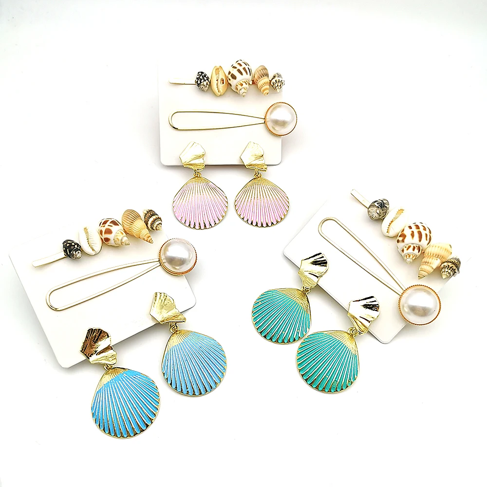 Новое поступление серьги гвоздики с жемчугом и ракушками ручная работа зажим для