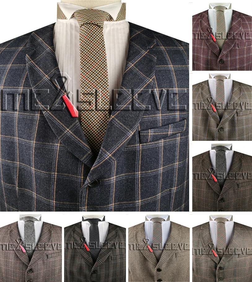 

Men's tailored formal suit tweed jacket lapel waistcoat