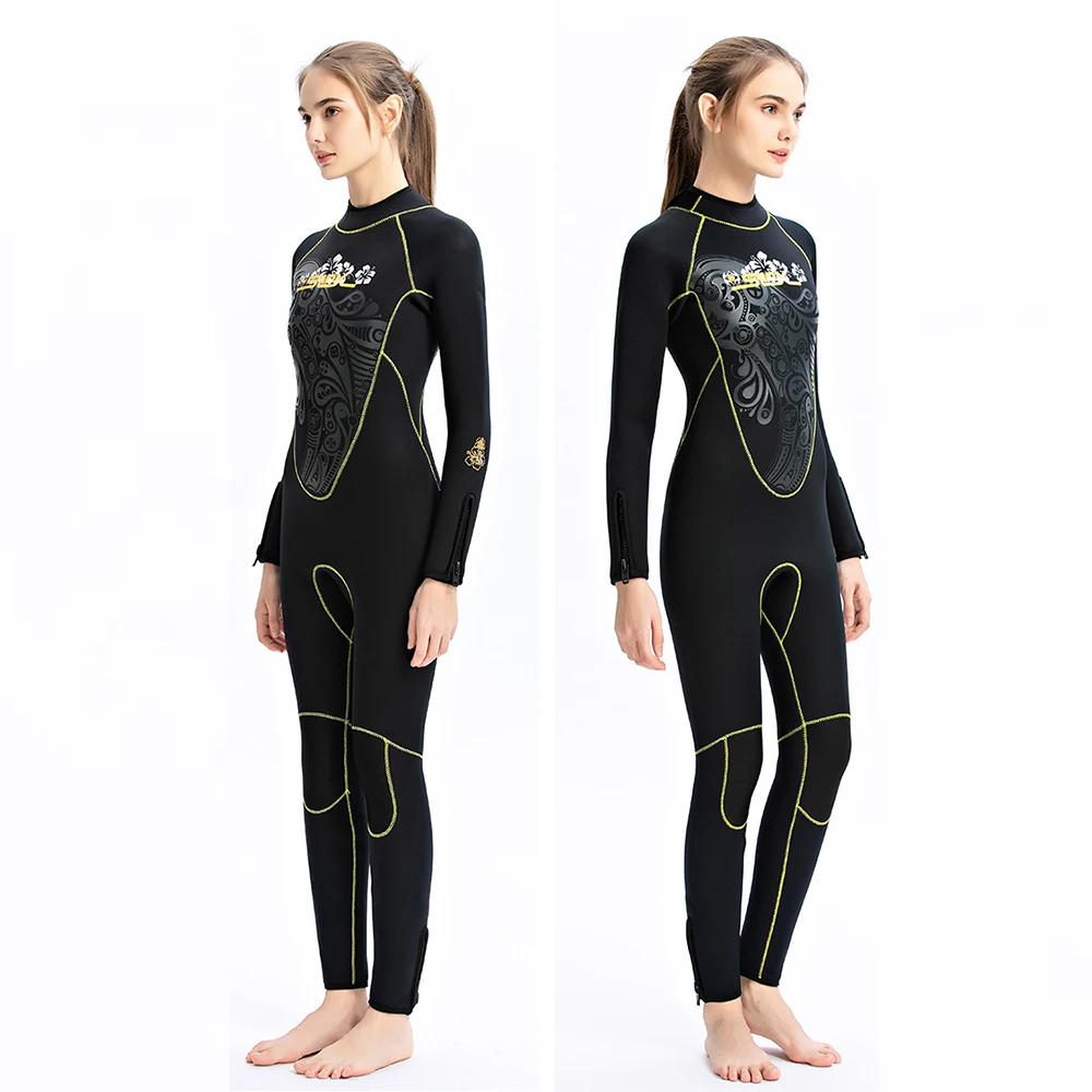 

Women 5mm neoprene wetsuit High elasticity stitching Surf Diving suit Equipment Jellyfish clothing long sleeved one piece