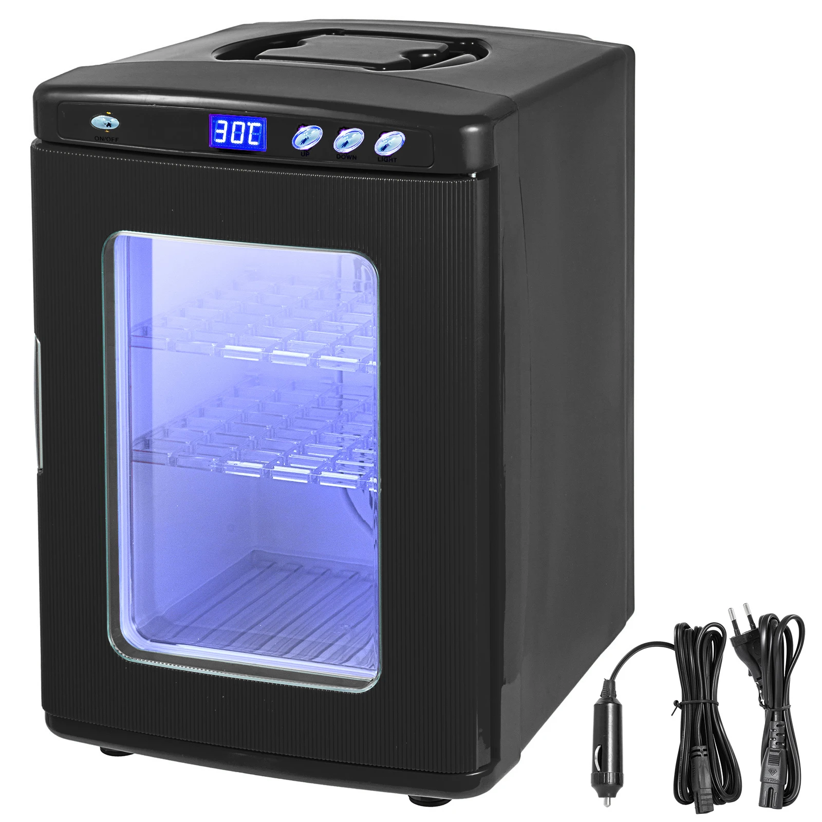 

VEVOR 25L инкубатор для рептилий научно-лабораторный инкубатор охлаждение и отопление фанкойл контр и контроллер с 2-60 °C 12V/110 В светодиодный све...