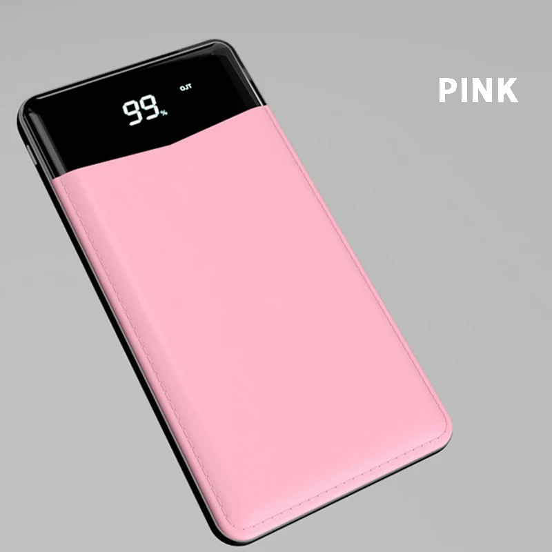 Ультратонкий мобильный внешний аккумулятор 20000 мАч двойная подзарядка