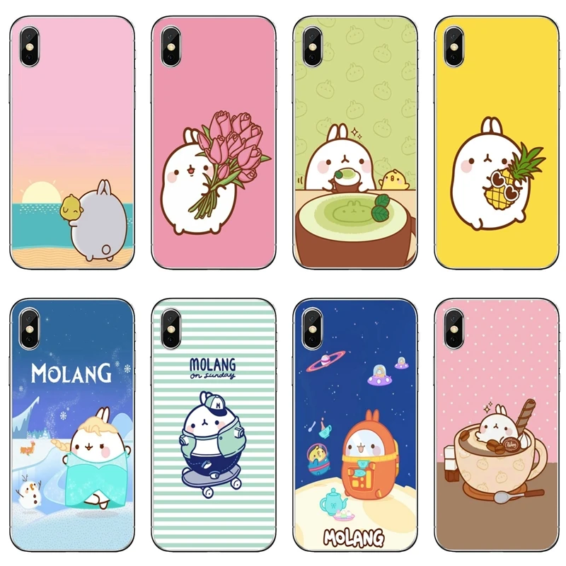 Милый мультяшный чехол Molang для Samsung Galaxy M30 J8 J7 J5 Pro J6 J4 Prime A6 A8 A9 Plus J3 2018 2017 | Мобильные
