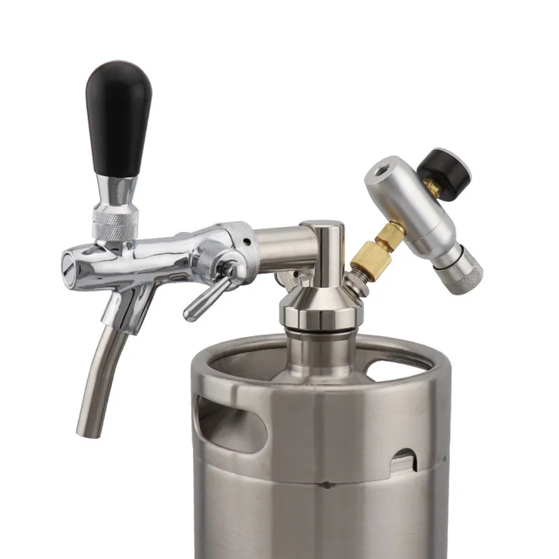 Dropshipping Flow Control Beer Faucet Mini Growler Dispenser Tap With Co2 Regulator Keg Charger for Homebrew 2L 4L 5L Beer Keg