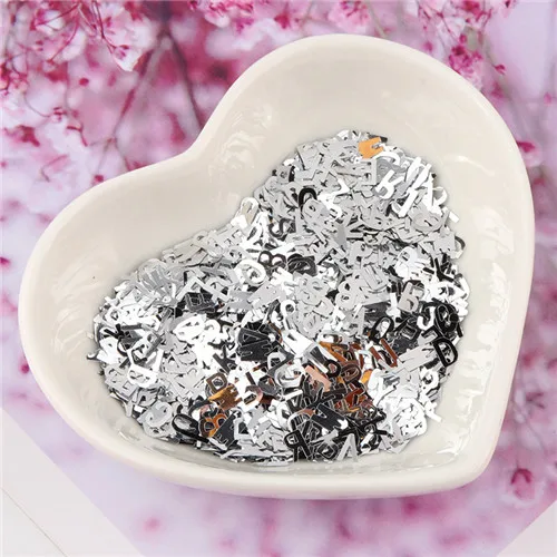 Solid silver Ультратонкие 4 мм буквы формы блестки 3D ногтей блестки лазерные серебряные Eo-Friendly блестка из ПЭТ лак для ногтей материал 8 г - Цвет: Solid silver