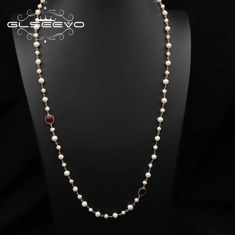 Женский Длинный чокер Glseevo с натуральным пресноводным жемчугом ювелирные
