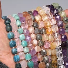 Бусины-кубики из натурального камня, 81012 мм, квадратные необработанные минеральные бусины, для самостоятельного изготовления ювелирных изделий ожерелье, браслет