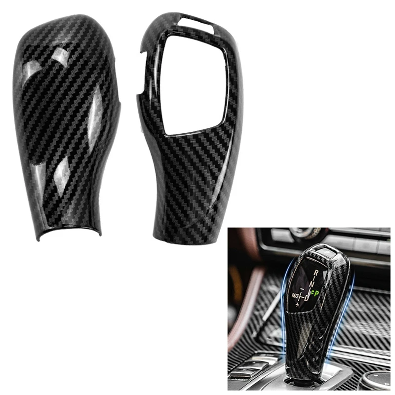 

Car Carbon Fiber Gear Shift Knob Head Cover Sticker Trim For-BMW 1 3 5 Series F20 F30 F10 F32 X3 F25 X4 X5 F15 X6