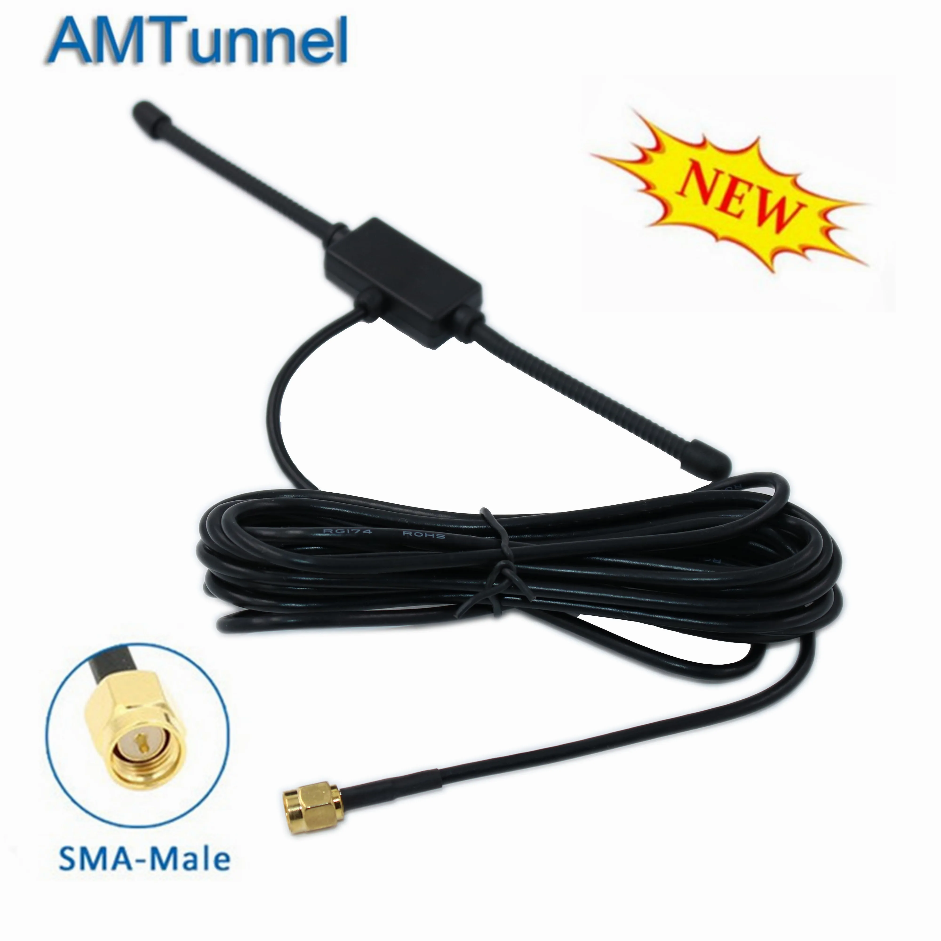 

433 МГц антенна SMA широкодиапазонная патч-антенна Любительская радиоантенна 5 дБи с кабелем 3 м RG174