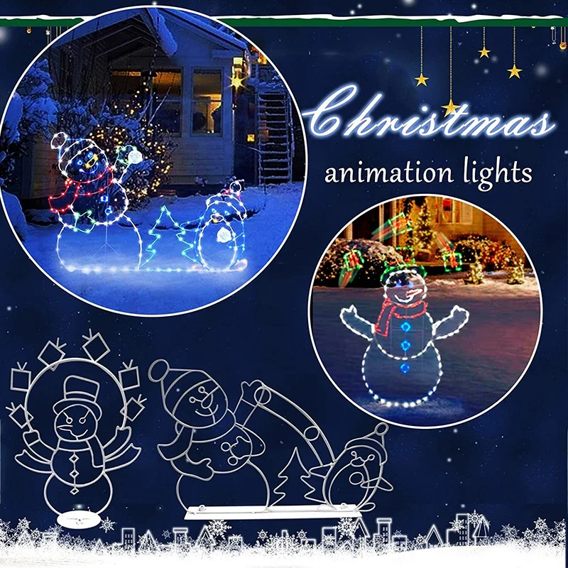 

Новый рождественский веселый анимированный снежный шар, украшение со светодиодный светильник кой, праздничная вечеринка, садовый светящий...