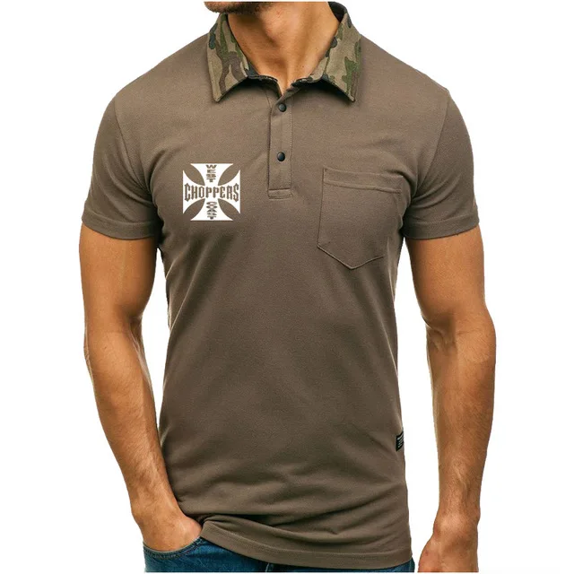 Летняя мужская рубашка поло для западного побережья с коротким рукавом
