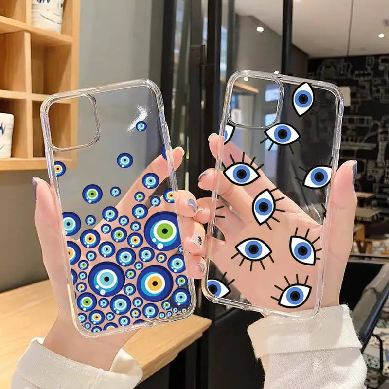 

Evil Eye 1 Phone Case For iphone 13 12 11 8 7 plus mini x xs xr pro max Transparent soft