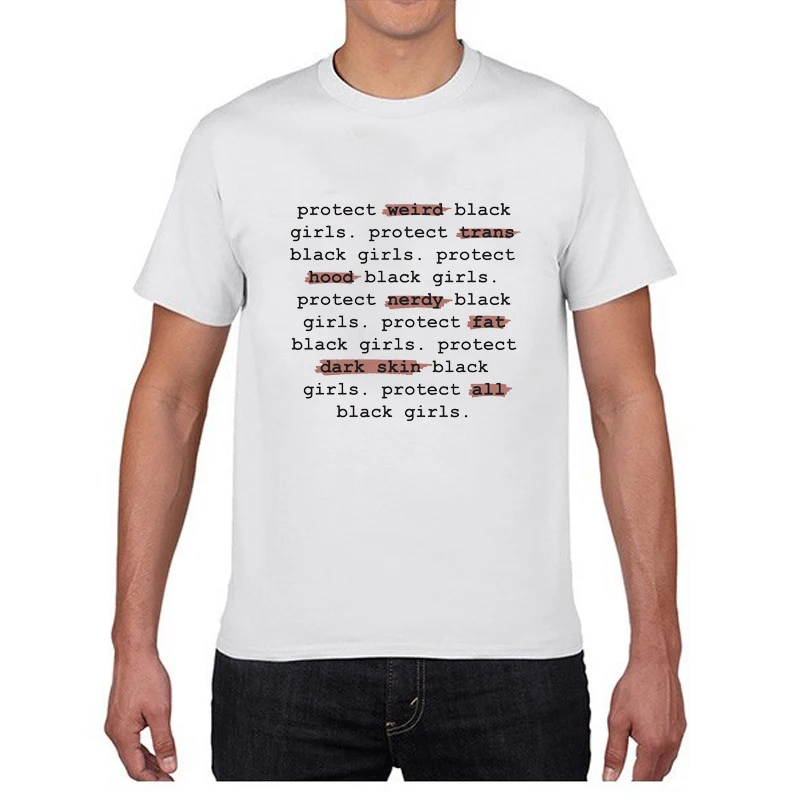 

Protect All Black Girls Slogan Casual Loose Summer Men T Shirt Unisex Women Black Pride LGBT BLM Cotton Short Sleeve Melanin Top