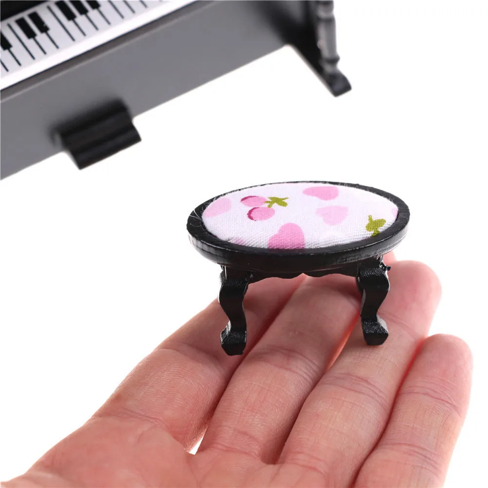 1/12 Scale Wooden Black Piano Mini Model Dollhouse Furniture Miniature Craft Ornament Instrument Pretend Play Toy Accessories#g4 | Игрушки и