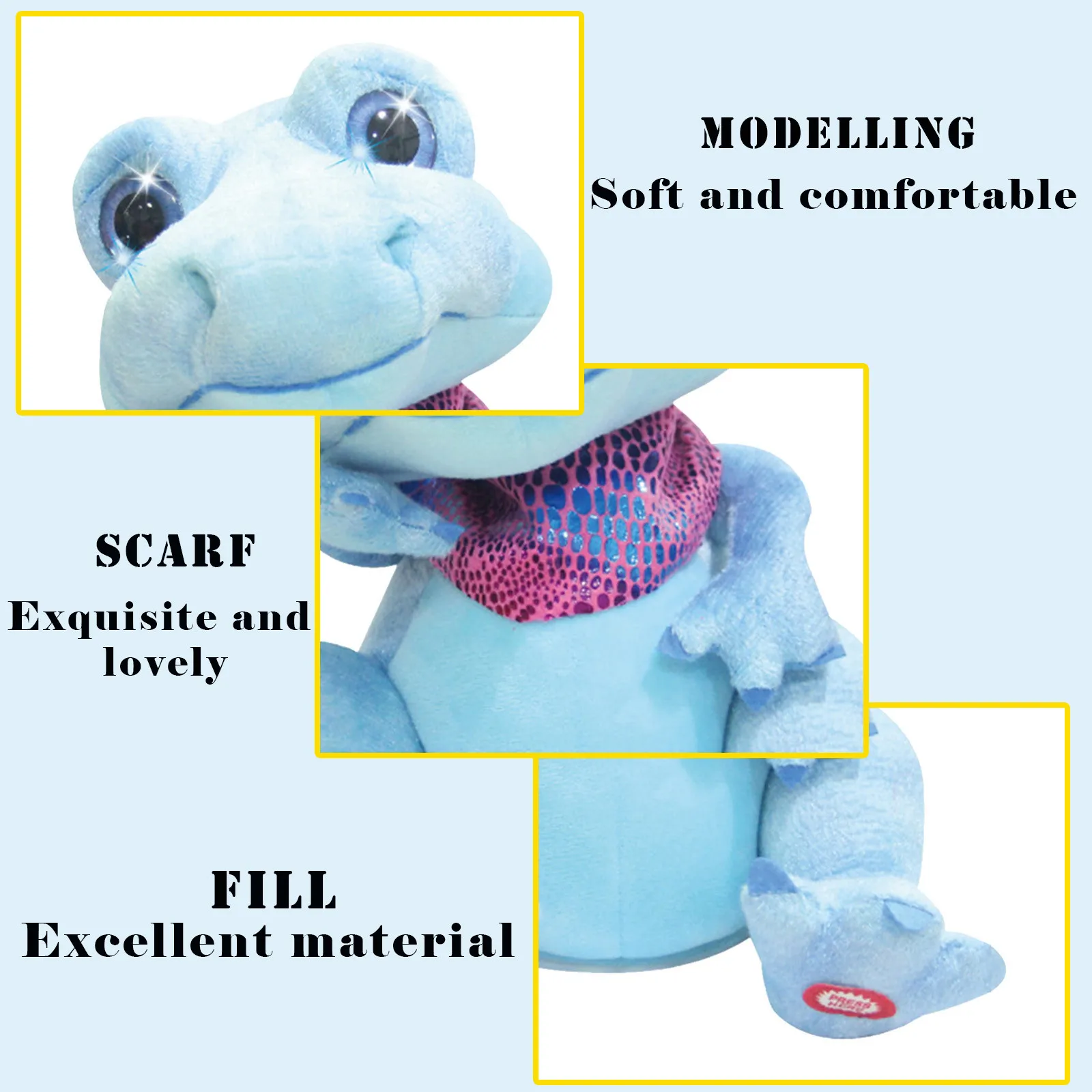 

Kawaii Stuffed Toys Children Toy Simulation Luminous Electric Dinosaur Recording Smart Electric Toy For Kids Adults Home Decor