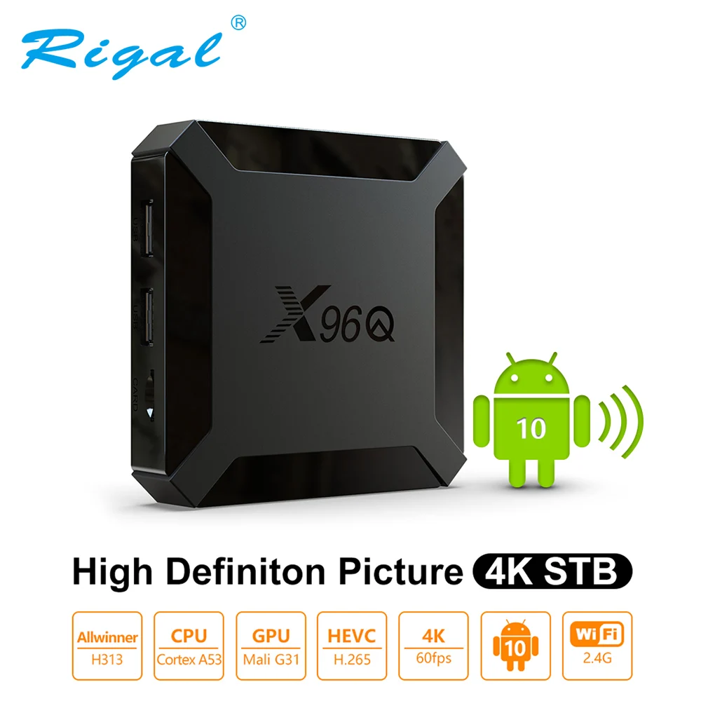 

Телевизионная приставка Rigal X96Q HD 2,4G Wi-Fi Android 10,0 ТВ-приставка для Google Play youwi медиаплеер HDMI 2,0 2 ГБ/16 ГБ Смарт ТВ-приставки