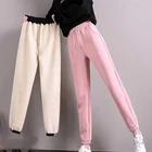 Женские брюки, утепленные женские брюки для фитнеса, яркого цвета, широкие свободные женские брюки, леггинсы, зимние