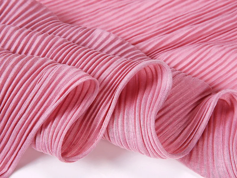 

Trendy Crinkled Jersey Muslim Scarf Hijab Long Shawl For Women Fashion Plain Wrinkled Head Wrap Islamic Modesty Headwear Turban