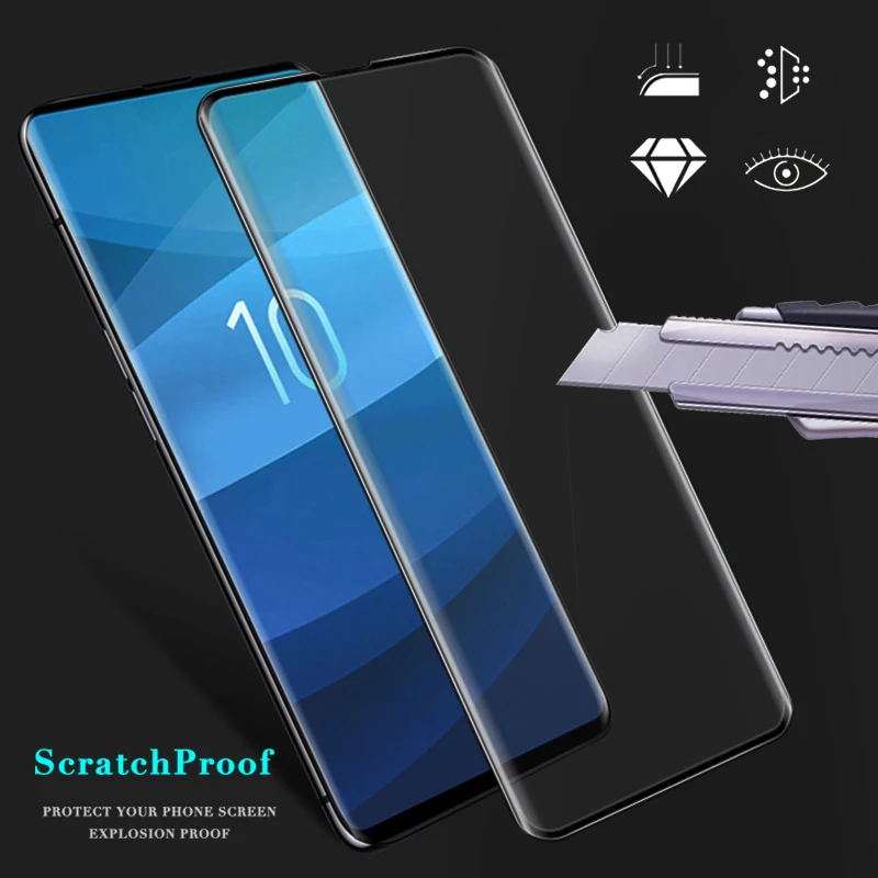 6D полное изогнутое 5D закаленное стекло для Samsung Galaxy S8 S9 S10 S20 Plus 3D Защитная пленка