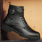 Мужские Водонепроницаемые ботинки из натуральной кожи, коричневые ботильоны в стиле милитари, с плюшевой подкладкой, роскошная Брендовая обувь для снега,