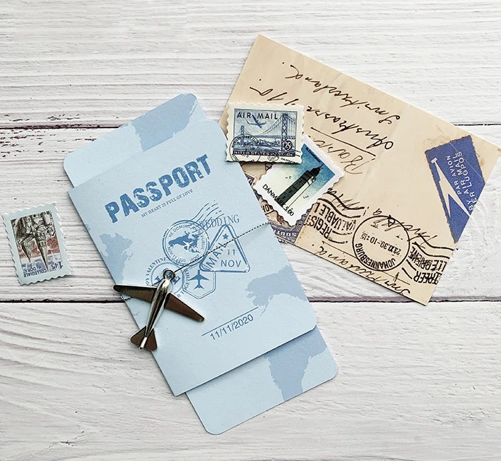 30 шт./лот свадебные пригласительные открытки воздушный билет приглашение на